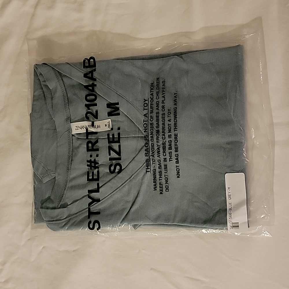 Zenana Premium - Women's T-shirt - Blue/Grey - M